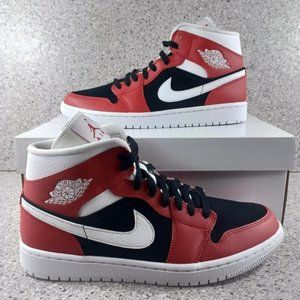 Nike Air Jordan 1 Mid Sneakers Chicago Red Black White Shoes